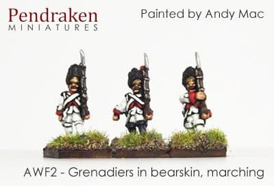 Grenadiers in bearskins, marching