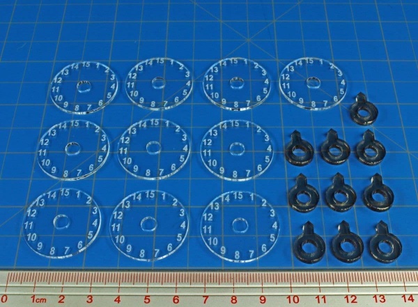 #1-15 Elevation Dials and Pointers, WoG Stackable Pegs (10)