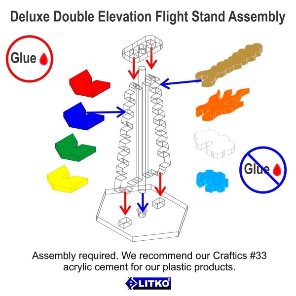 1.5'' Hexagonal Deluxe Double Elevation Flight Stand
