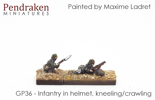 Infantry in helmet, kneeling/crawling (10)