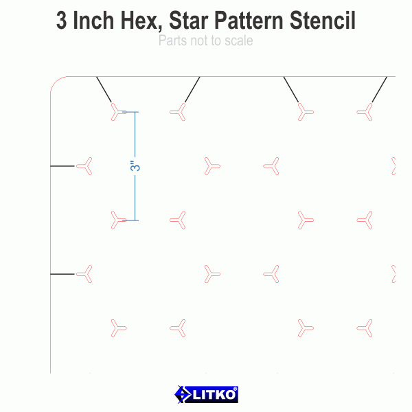 3& Hex Grid Stencil Star Pattern