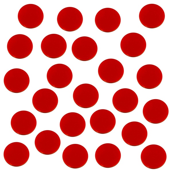 Red Token Object 18mm Circular Game Tokens Red 25