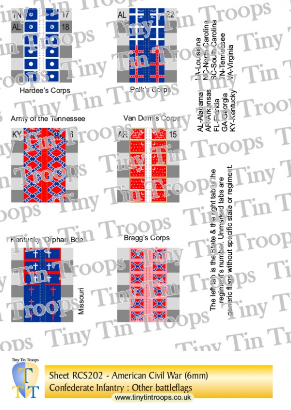 Confederate States, Sheet 2 (6mm)