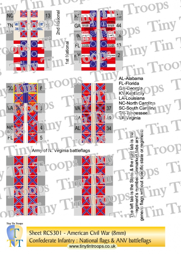 Confederate States, Sheet 1 (8mm)