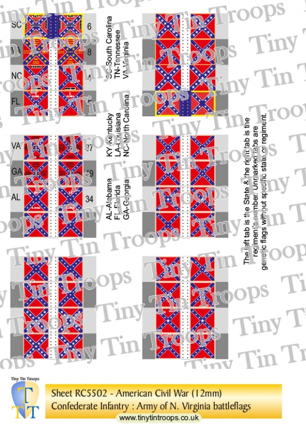 Confederate States, Sheet 2 (12mm)