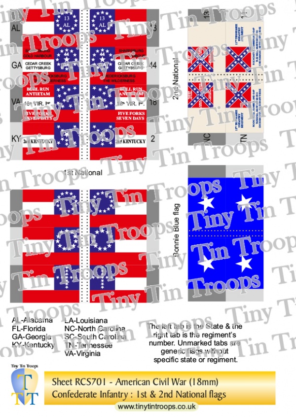 Confederate States 1, Sheet 1 (18mm)