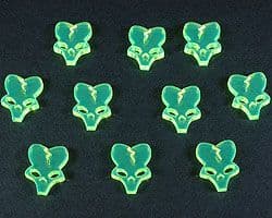Alien Skull Tokens, Fluorescent Green (10)