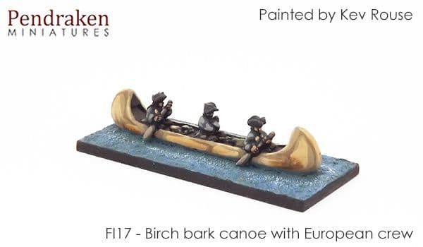 Birch bark canoe with European crew