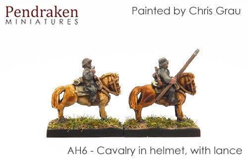 Cavalry in helmet, with lance