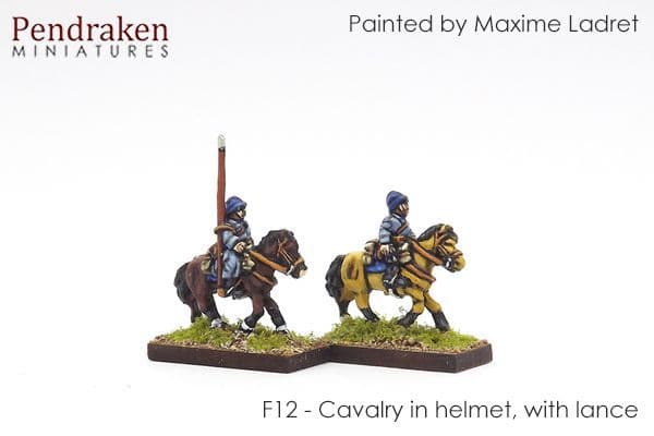 Cavalry in helmet, with lance