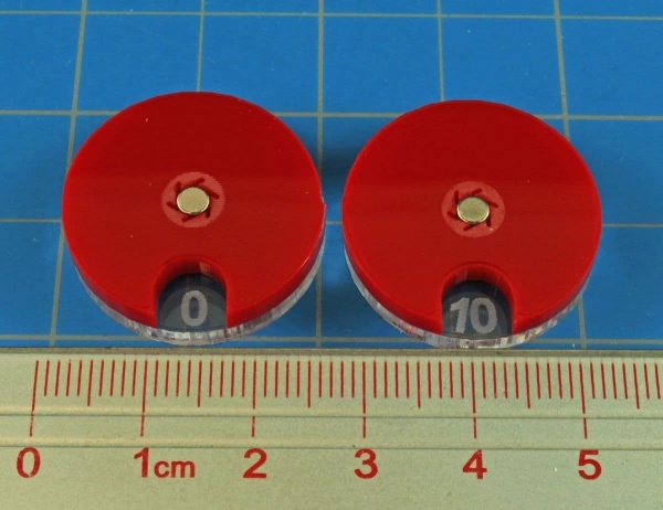 Circular Combat Dials Numbered 0-10, Red (2)