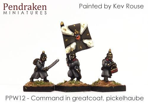 Command in greatcoat, picklehaube