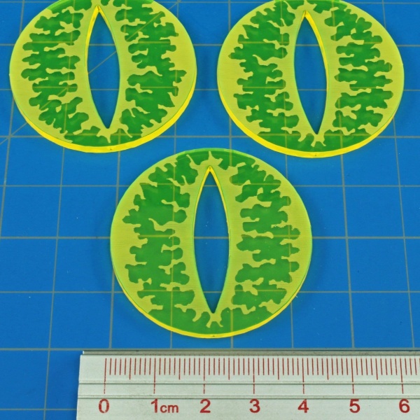 Cthulhu Evil Eye Sealed gate Tokens, Fluorescent Yellow (3)