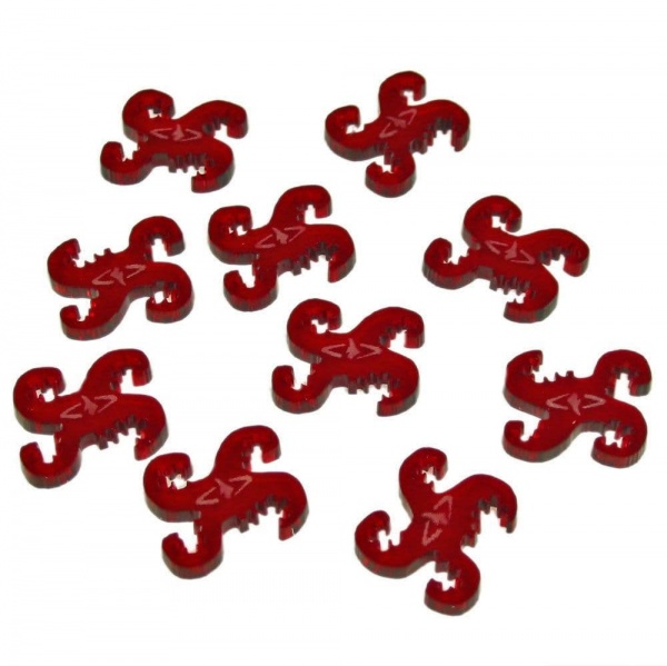 Cthulhu Tentacle Tokens, Translucent Red (10)