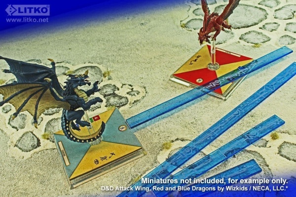 Dragon Wing Cold Attack Multi-Range Ruler Set, Fluorescent Blue (4)