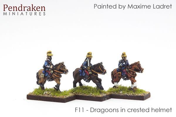 Dragoons in crested helmet