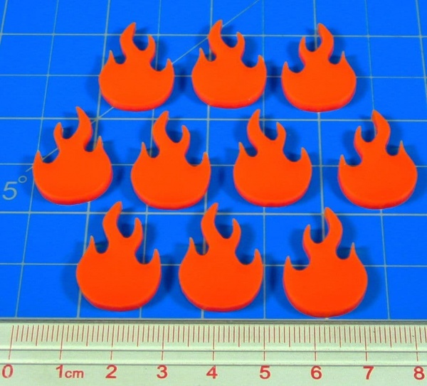 Fire Fighting Game Fire Tokens, Orange (10)