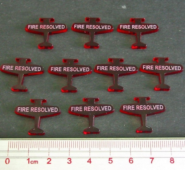 Fire Resolved Tokens, Translucent Red (10)