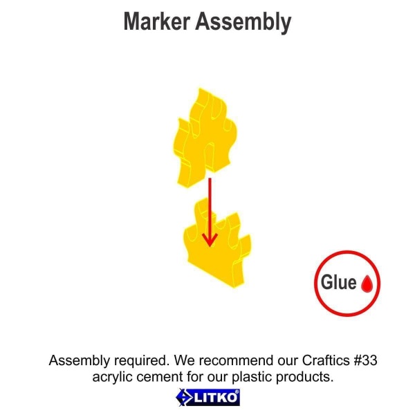 Flame Markers, Medium, Translucent Yellow (5)