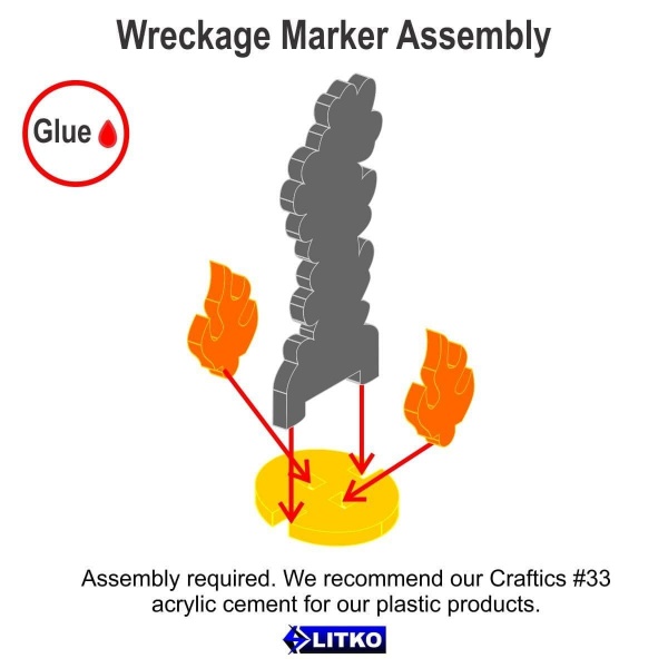 Flaming Wreckage Markers, Medium (5)
