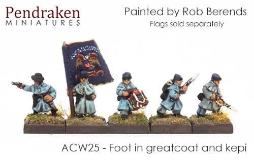 Foot in greatcoat and kepi, inc. command