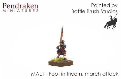 Foot in tricorn, march attack