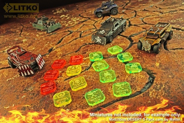Gaslands Weapon Token Expansion Set, Multi-Colored (15)