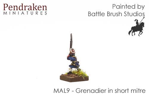 Grenadier in short mitre, march attack (Prussian, N.German States, Danes, Dutch)