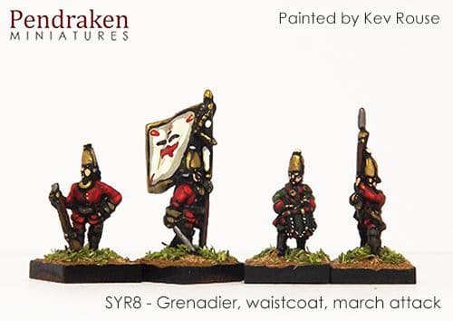 Grenadier in waistcoat, march attack
