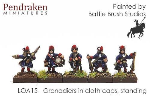 Grenadiers, cloth caps, standing