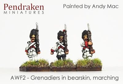 Grenadiers in bearskins, marching