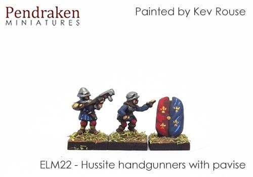 Hussite handgunners with pavise
