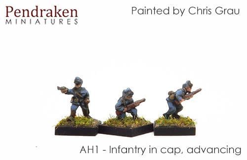 Infantry in cap, advancing