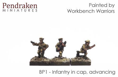 Infantry in cap, advancing