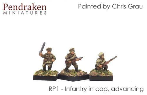 Infantry in cap, advancing