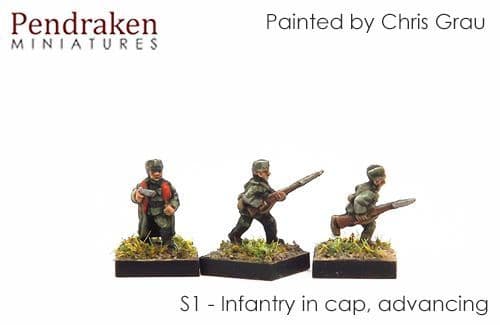 Infantry in cap, advancing