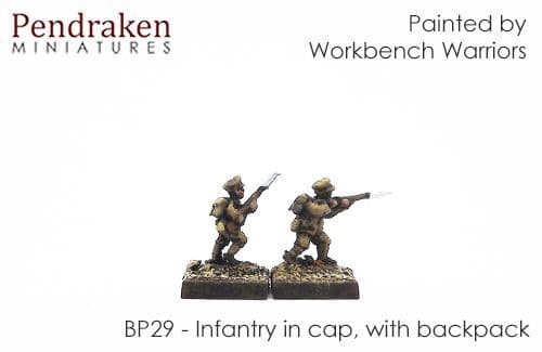 Infantry in cap, with backpack