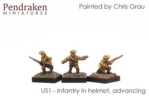 Infantry in helmet, advancing