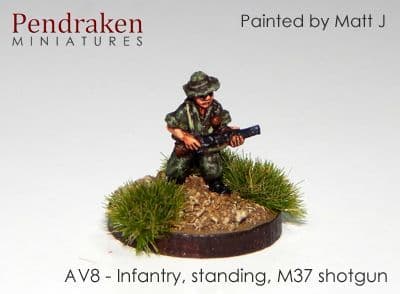 Infantry with M-37 shotgun, standing