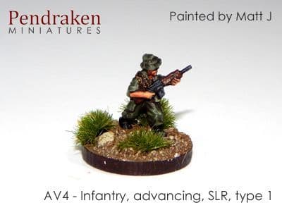 Infantry with SLR, advancing, pose 1