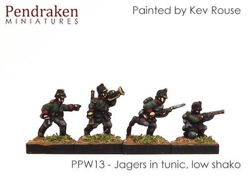 Jagers in tunic, low shako