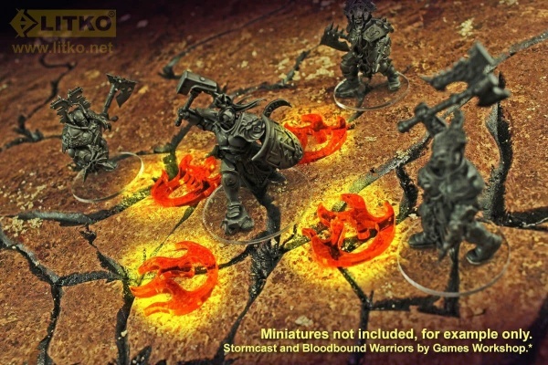 Large Fire Tokens, Fluorescent Amber (10)