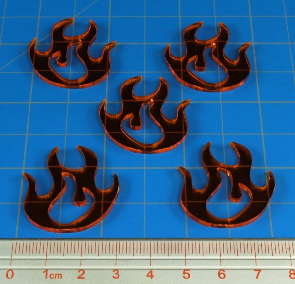 Large Fire Tokens, Fluorescent Amber (10)