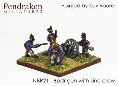 Pendraken 10mm NAPOLEONIC 1813-1815 British 6pdr with line crew