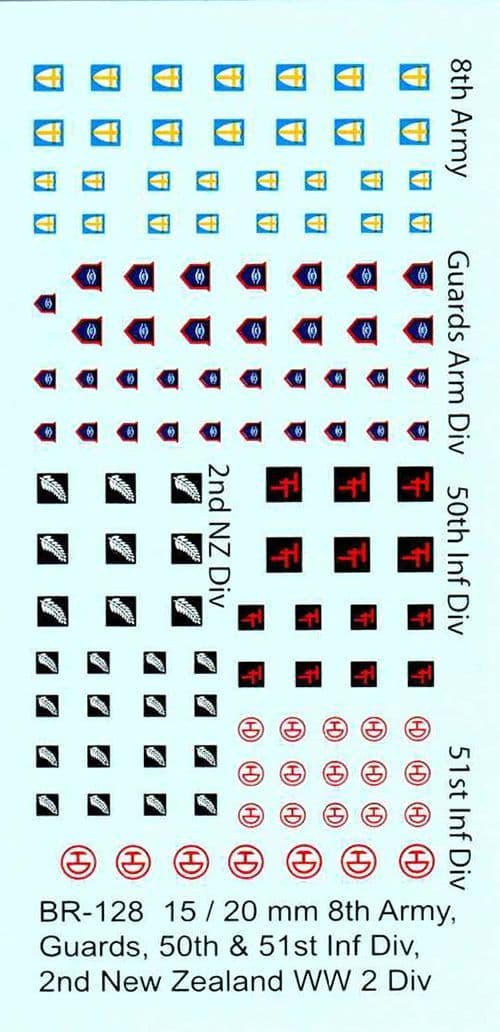 8th Army, Guards and NZ Unit Insignia [1/76-1/100]