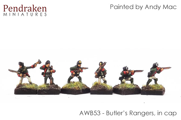 Pendraken 10mm AWI British Butlers Rangers in cap