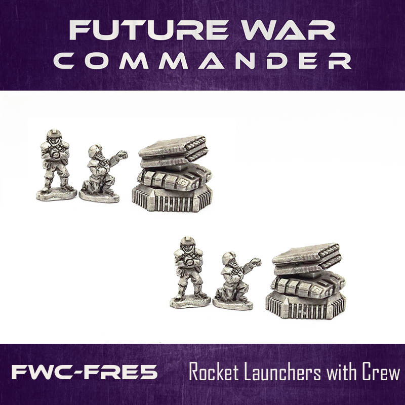 Pendraken 10mm SCI-FI Human Free States Rocket launchers with crew