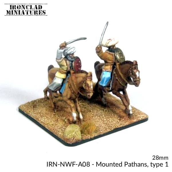 Pathans Types Ironclad Miniatures - 28mm Northwest Frontier Mounted Pathans, type 1