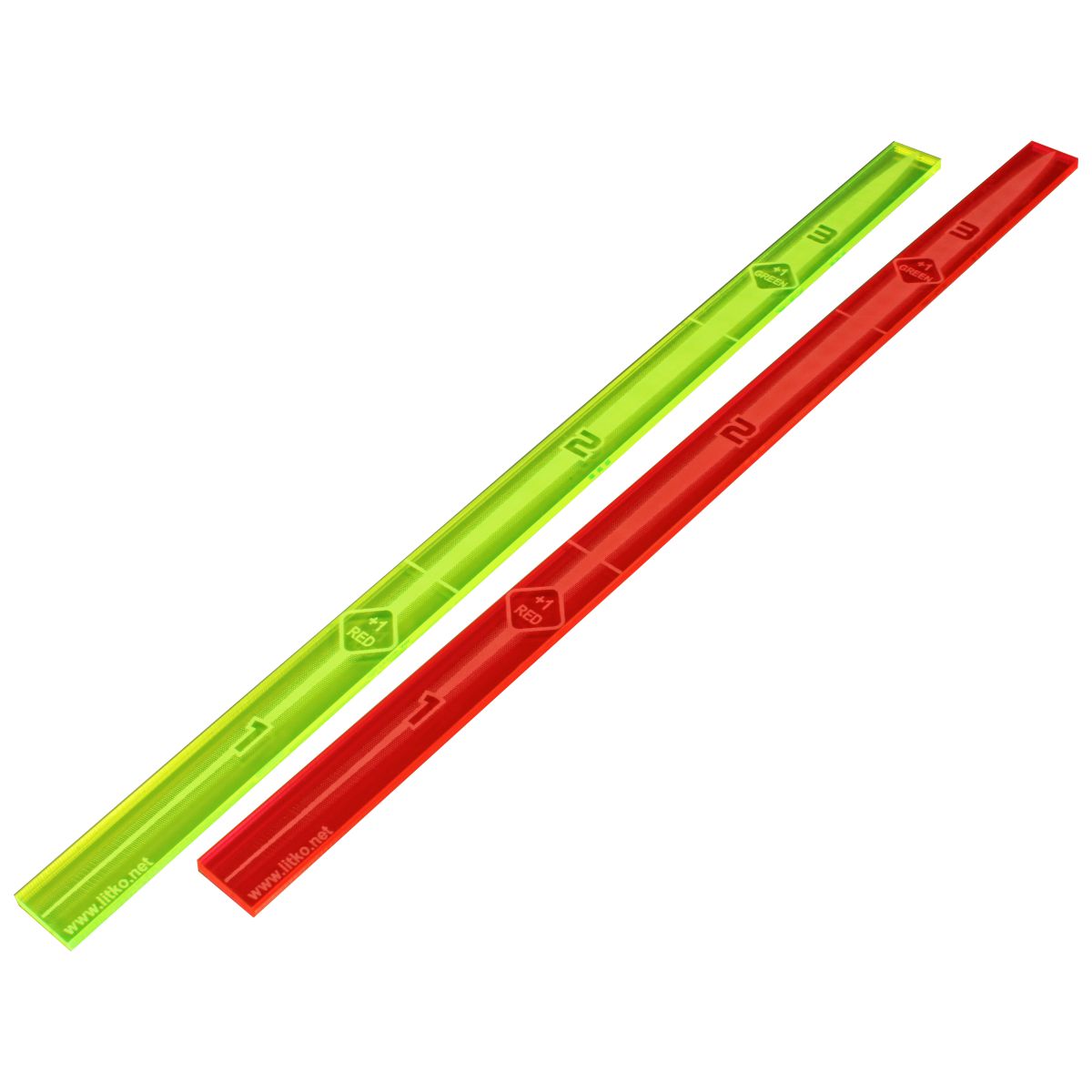 Space Fighter 2nd Ed Range Ruler Set Fluorescent Green & Fluorescent Pink 2