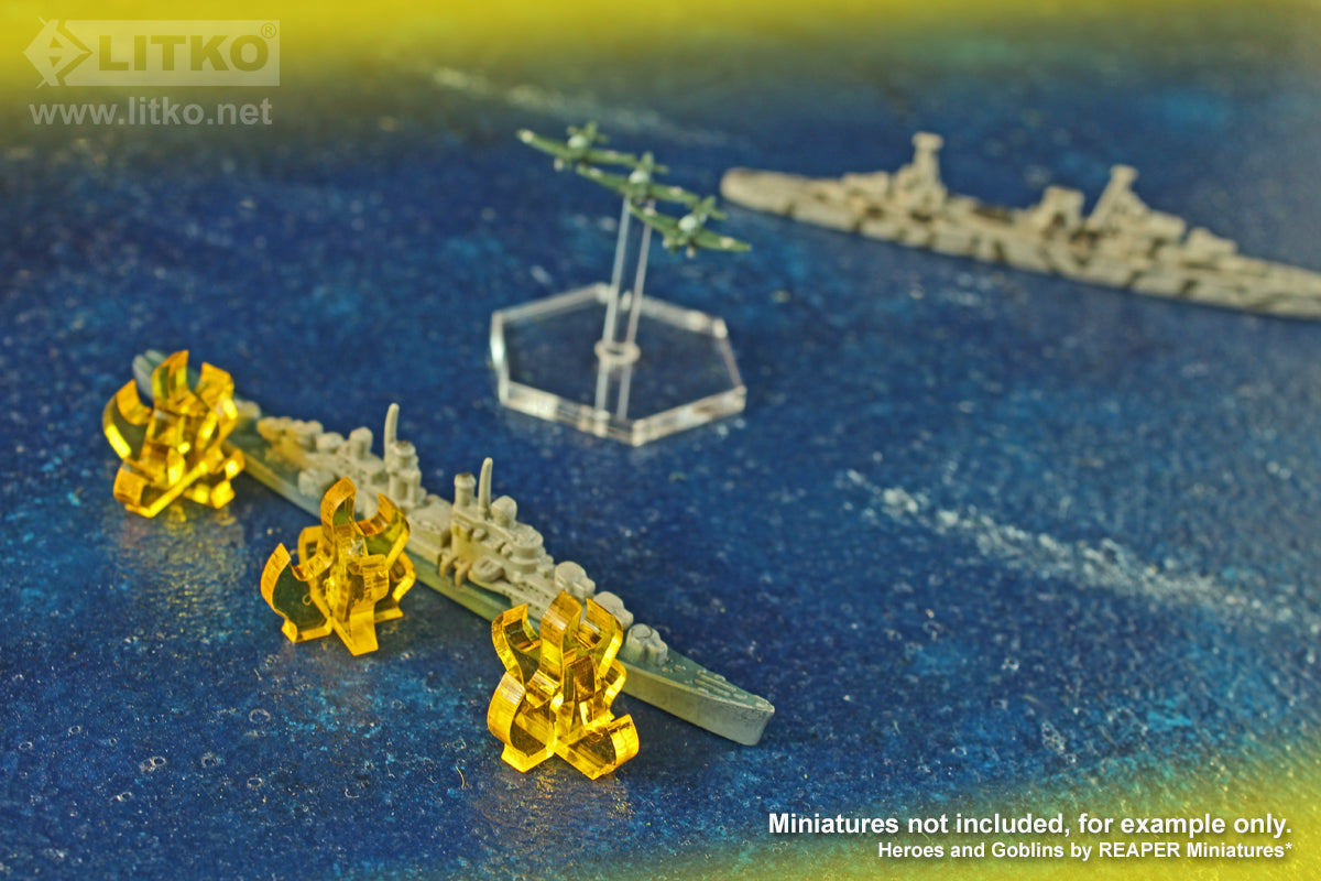 Mini Translucent Fire Token Flame Markers Small Translucent Yellow 7